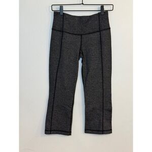 Lululemon Gather & Crow Crop II Heathered Herringbone Black Size 6